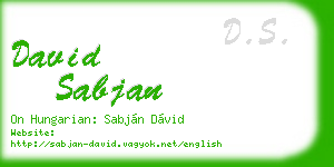 david sabjan business card